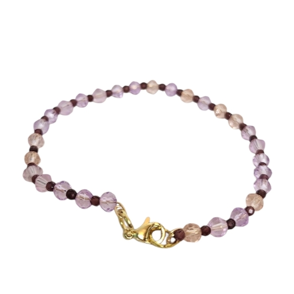 Garnet Glass Faceted Cooper Bracelet - Picture 2 of 2